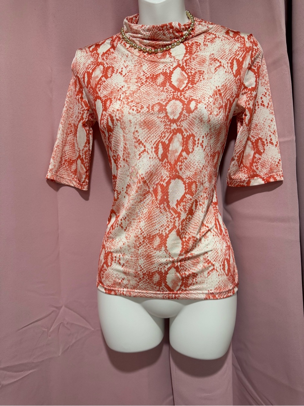 Mango Coral Snake-Print Short Sleeve Top